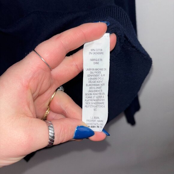 L.L Bean Men's Cotton Cashmere V-Neck Sweater - Picture 5 of 8